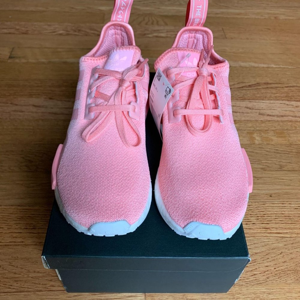 Adidas NMD R1 Pink / White Shoes - Picture 3 of 9